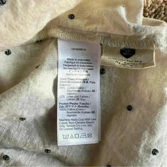 Madewell XS Cotton-Linen Lorelei Mini Dress in Clip Dot RETAIL $98 - Picture 8 of 9